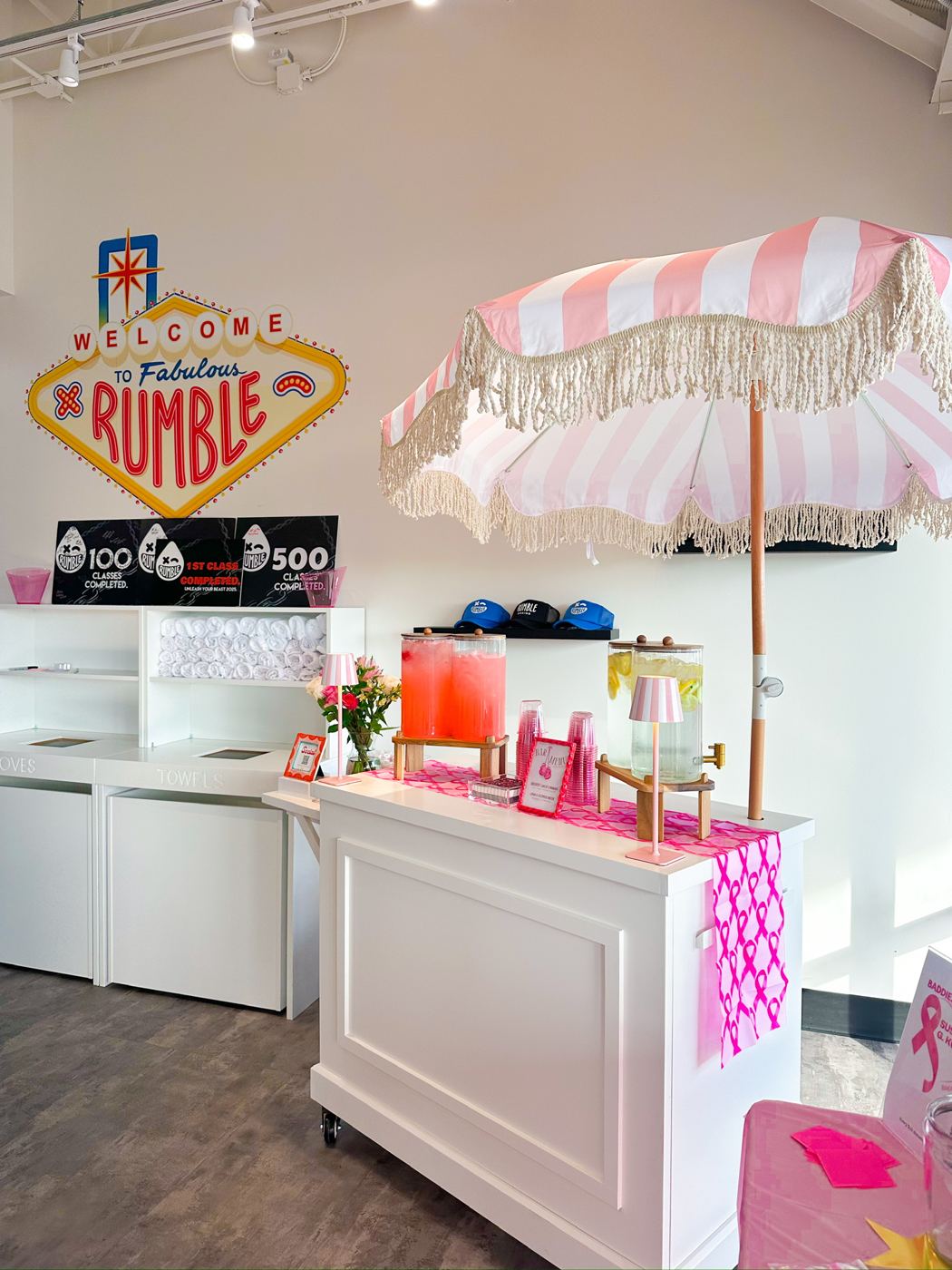 Custom themed bar with branded signage